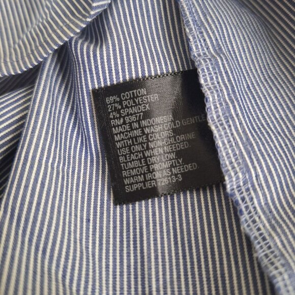 Worthington Striped Button Down Up Blue Womens Plus Size 3X Long Sleeve Collared - Picture 7 of 8